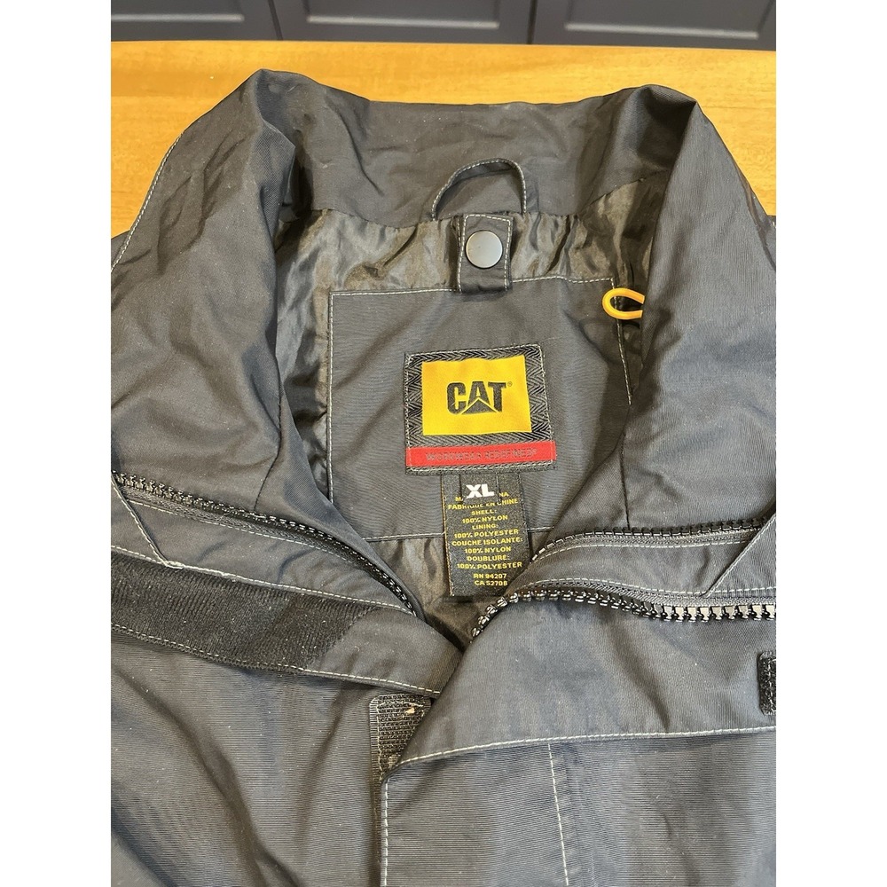 Caterpillar CAT Insulated Work Parka Mens XL Black No Hood - Picture 3 of 16